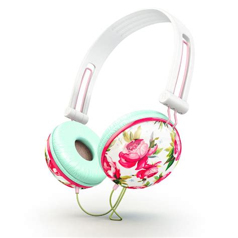 Pastel Pink Floral Headphones Cute Headphones Headphones Ts