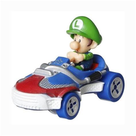 Carrinho Hot Wheels Mario Kart Baby Luigi Sneeker Gbg25 Mattel Carrinho De Brinquedo