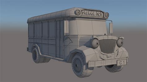 School Bus Cartoon 3d Model Turbosquid 1555236