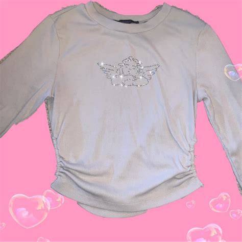 Forever21 Angel Crop Top Long Sleeved No Damage Depop