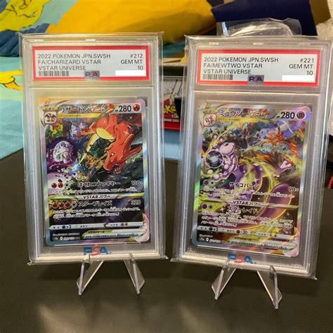 Charizard Vstar And Mewtwo Vstar Pokemon Japanese Vstar Universe Psa 10