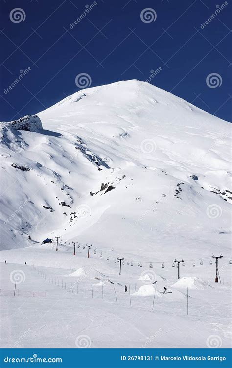 Volcano Villarrica and Pucon Ski Resort in Chile Stock Image - Image of ...