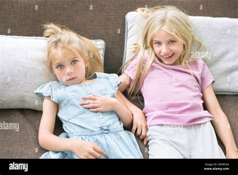 Two Blonde Girls Stock Photo Alamy