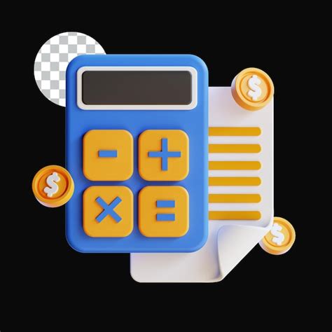 Premium Psd Fiance Bill Calculation 3d Icon