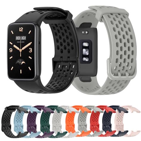 Dây Đeo Thay Thế Chất Liệu Silicon Màu Trơn Cho Xiaomi Mi Band 7 Pro Mi