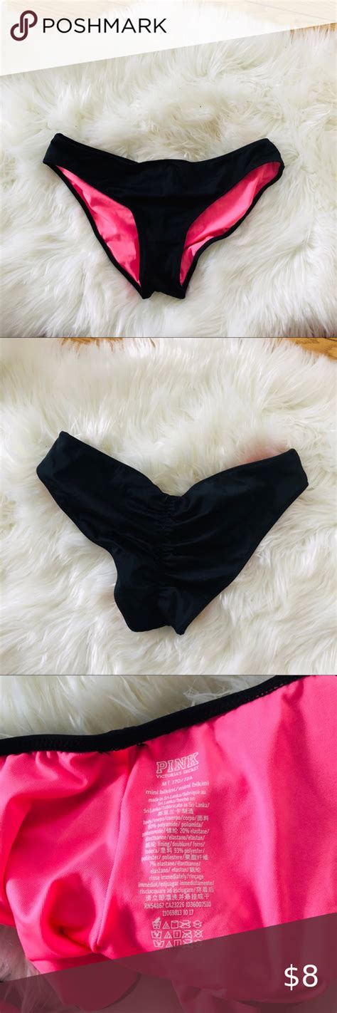 Pink Victorias Secret Ruched Back Bikini Bottoms Bikinis Bikini