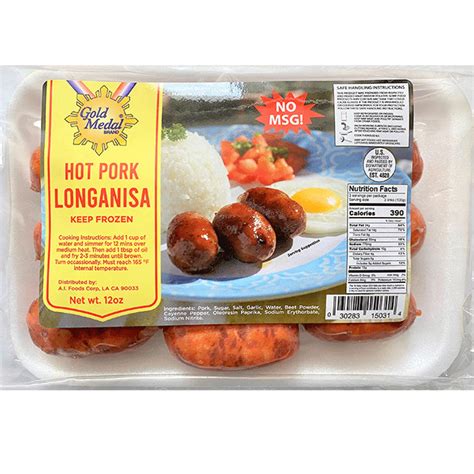 Hot Pork Longanisa - Gold Medal Brand