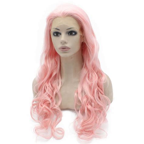 Curly Pink Wig Light Pink Wig