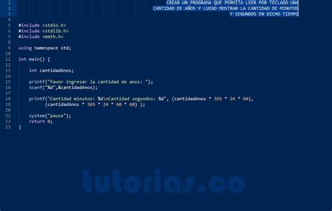 operadores turbo C cantidad de minutos y segundos en años Tutorias co