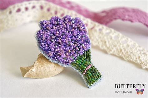 Брошь букет из бисера и пайеток - 90 фото