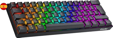 Geeky Gk Hot Swappable Teclado Mec Nico De Juego Teclas Multicolor Rgb Led