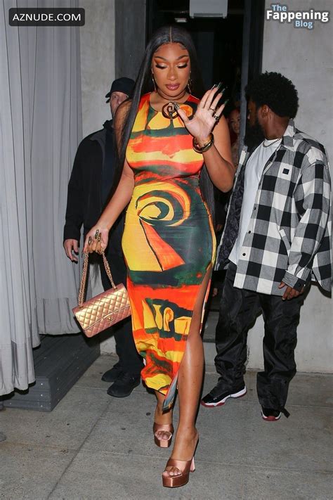 Megan Thee Stallion Sexy Shows Off Her Hot Curves While Leaving Crustacean Restaurant After