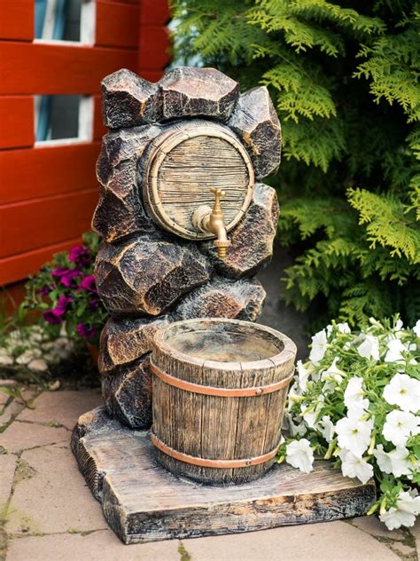 Умывальник для дачи с латунным краном "Каменный бочонок" U09045, высота ...