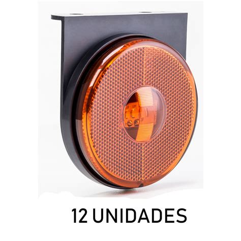 6 Lanterna Lateral Carreta Randon Noma Bivolt Âmbar 3 Leds Uouu