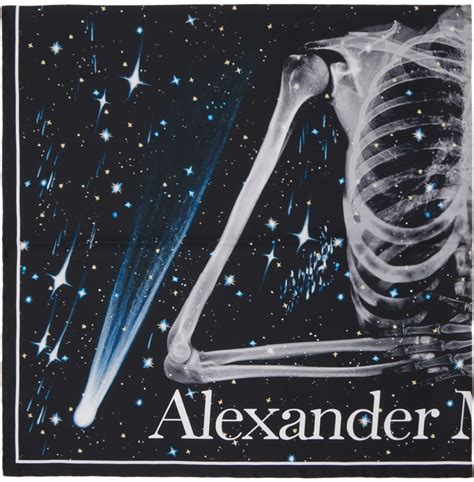 Alexander Mcqueen Black Celestial Skeleton Scarf Alexander Mcqueen