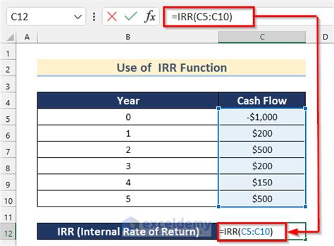 How To Calculate Irr Internal Rate Of Return In Excel 8 Ways