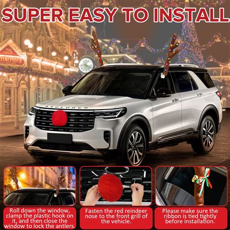 Snapklik.com : Charming Christmas Car Decoration, Festive Reindeer Car