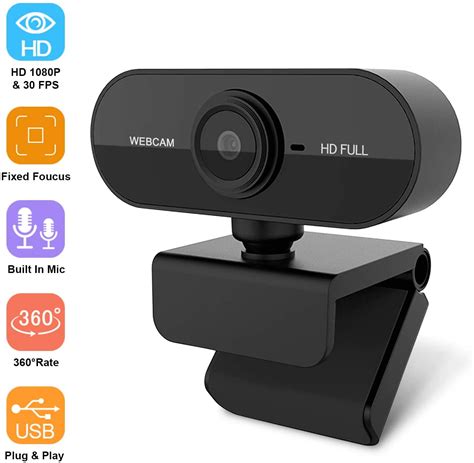 Webcam with Microphone, 1080P Full HD Webcam Laptop or Desktop, USB ...
