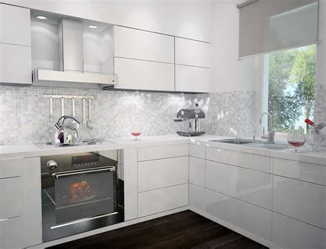 Кухня с серым фартуком из плитки (88 фото)