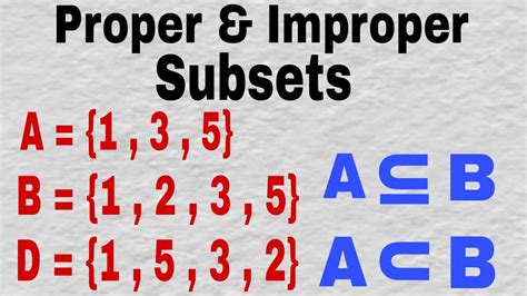 Proper And Improper Subsets Set Theory Examples Youtube