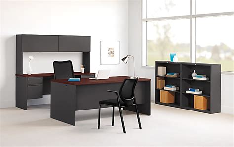 Hon 38000 72 W Double Pedestal Computer Desk 72 W Mahoganycharcoal