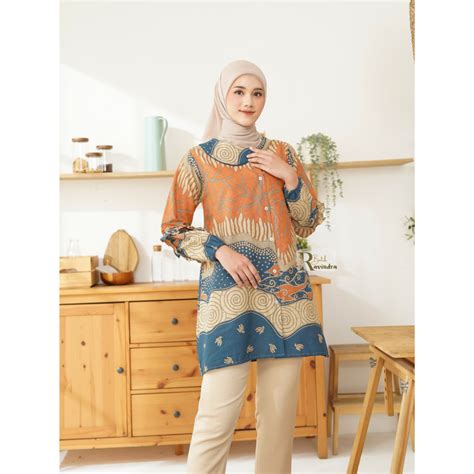 jual tunik batik kerah samping shopee indonesia
