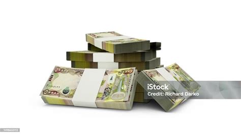 3d Rendering Of Stack Of Iraqi Dinar Notes Bundles Of Iraqi Currency