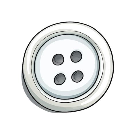 Hand Drawn Button Cartoon Vector Illustration Clipart White Background