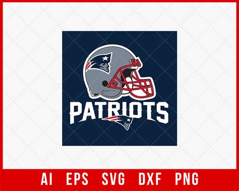 New England Patriots Helmet NFL SVG Cut File for Cricut Digital Downlo