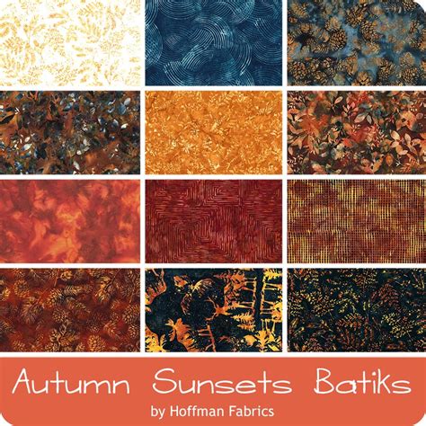 Autumn Sunsets Batiks Fat Quarter Bundle Hoffman Fabrics Fat
