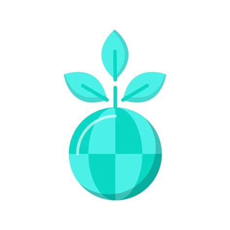 Premium Vector A Green Globe With Leaves On It