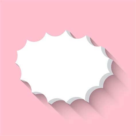 Bulle De Dialogue Blanc Abstrait Vectoriel Sur Fond Rose Vecteur Premium