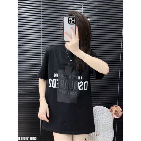 HOT Áo thun DSQ Lá Phong Chèn Giữa chữ bị che thiết kế hot trend Nam nữ New nét căng M