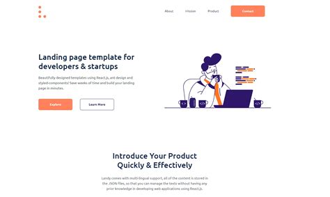 Free React Landing Page Template