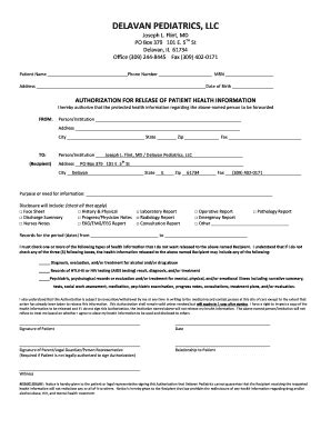 Fillable Online Delavan Pediatrics Llc Fax Email Print Pdffiller