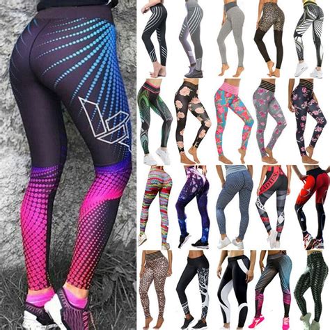 Damen Push Up Yoga Hose Jogginghose Gym Sport Fitness Leggings