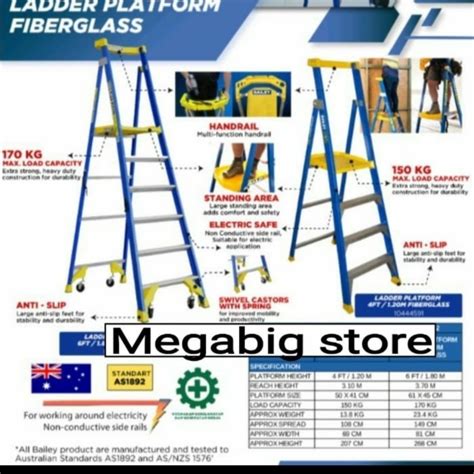 Jual Ladder Platform FIBERGLASS Krisbow 1 8 Meter 6FT Tangga 180cm 6