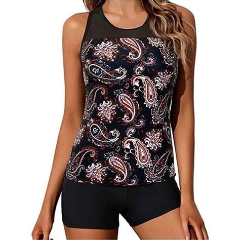 Maillot De Bain Femme 2 Pièces Taille Haute Ventre Plat Sexy Push Up Rembourré Bikini Été Plage