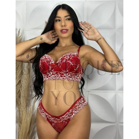 Conjunto Lingerie Renda Luxo Bicolor Bojo Calcinha E Soutien Moda Ntima Feminina Revenda
