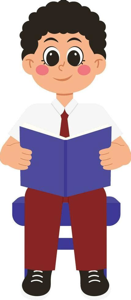 Little Student Reading A Book Illustration 27705372 Vector Art at Vecteezy