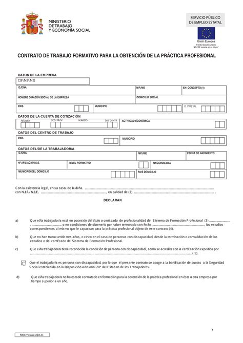 Practicas Completo Mayo Contrato De Trabajo Formativo Para La