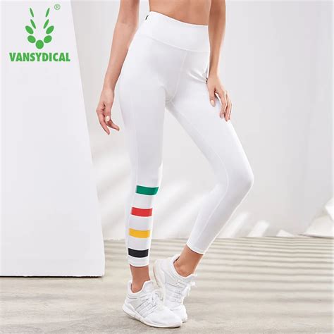 Vansydical High Waist White Gym Yoga Pants Women S Running