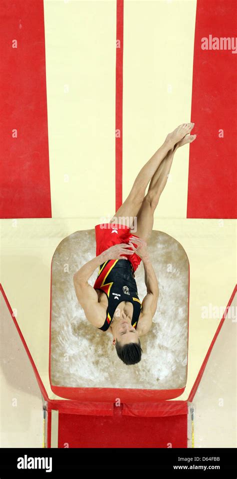 Marcel Nguyen Of Germany Performs On The Vault During The Mens