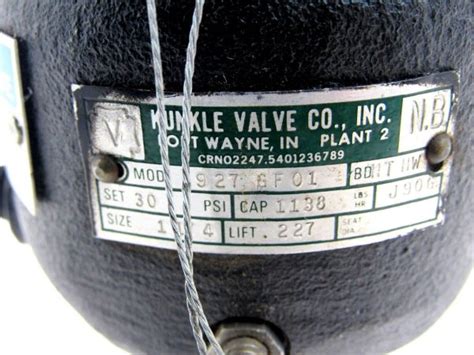 Repaired Kunkle Gf Safety Relief Valve Sb Industrial