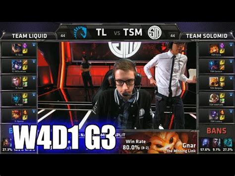 Team Liquid Vs Tsm S Na Lcs Summer Week Day Tl Vs Tsm