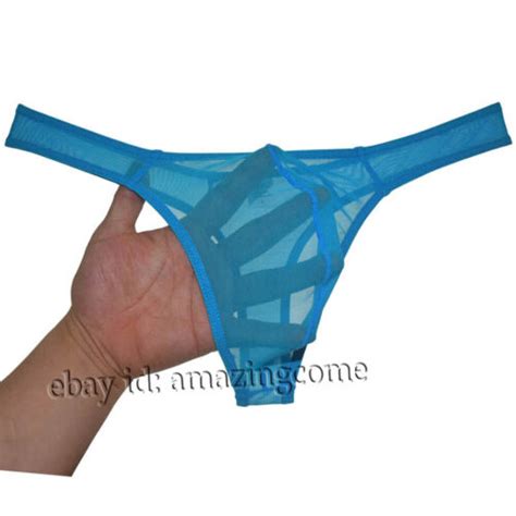 Men Pack See Through Mesh G Strings Underwear Thongs Bikini Underpants Tangas Ebay