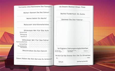 Beifahrer Gästebuch Ein Ausfüllbuch für Mitfahrer Lustiges Geschenk