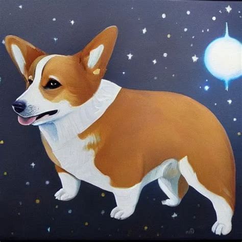 A Stunning Painting Of A Majestic Corgi Cosmonaut Stable Diffusion