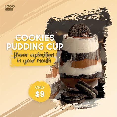 premium psd psd flat design cookies cup post template