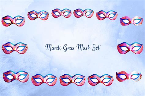 Mardi Gras Mask Set Graphic by Picture Paradise · Creative Fabrica